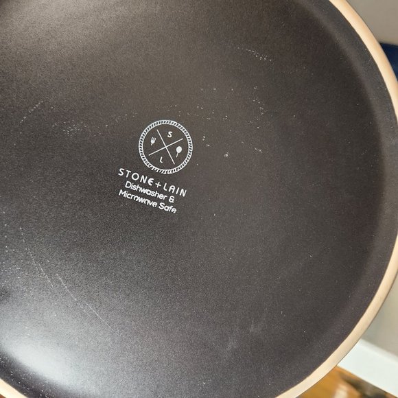 NEW Stone Lain 4 Piece Stoneware Salad Plate Replacement Set Blue and Black 7.5" - Picture 5 of 7